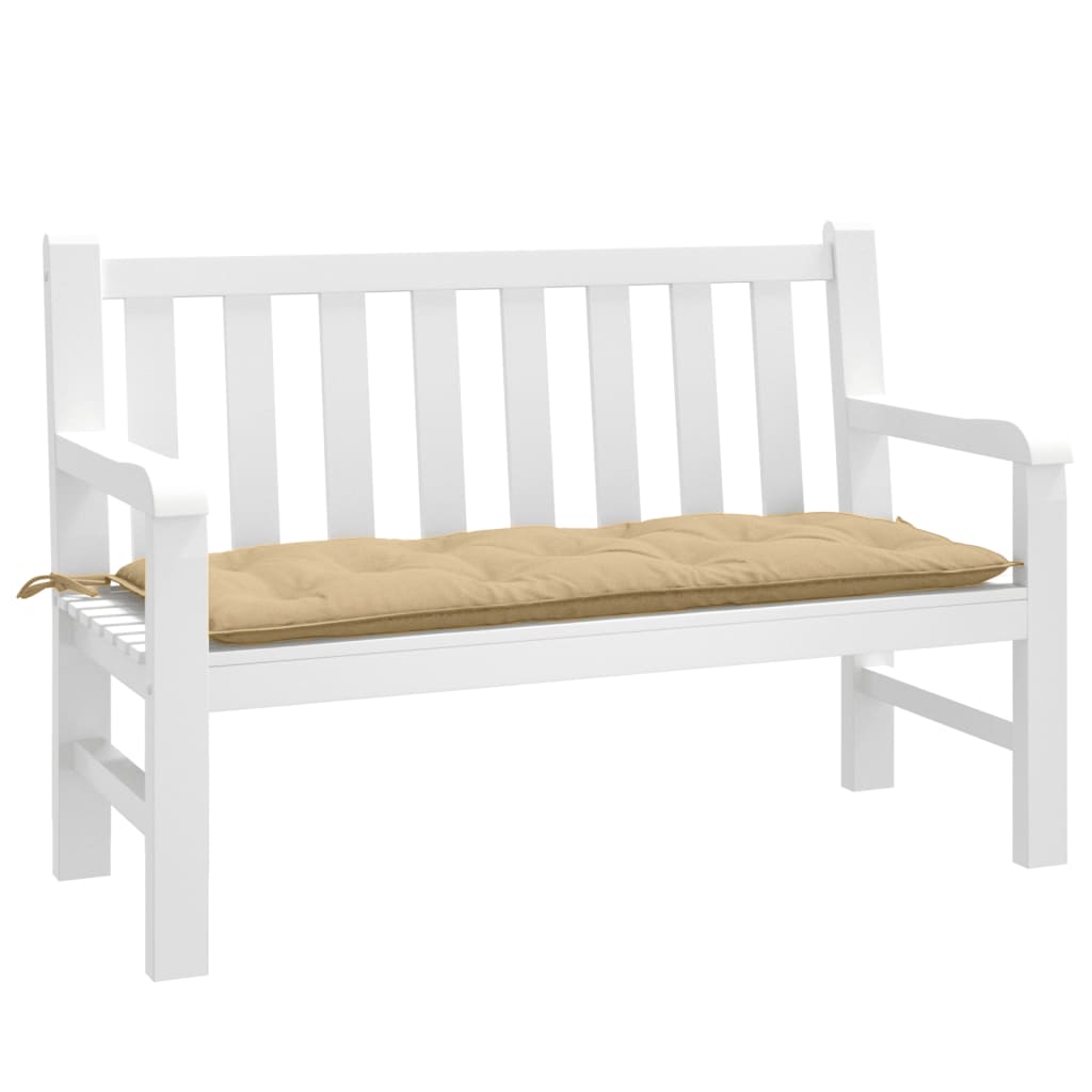 Vidaxl jardin banc coussin 120x50x7 cm tissu beige mélangé