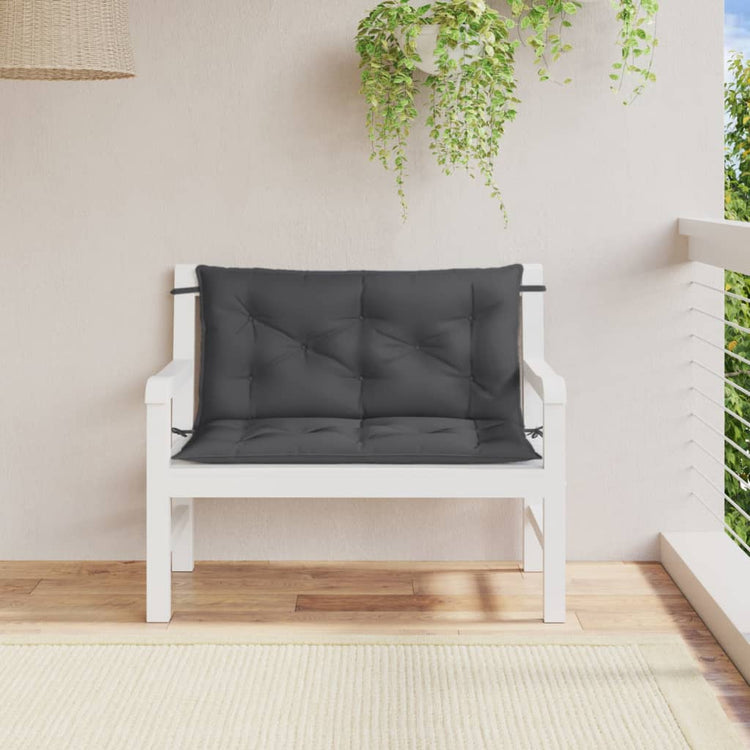 Vidaxl Garden Banc Cushions 2 ST 100x50x7 cm Couleur d'anthracite mélangée