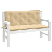Vidaxl Garden Banc Cushions 2 PCS 120x50x7 cm Tissu mixte beige - afbeelding 1