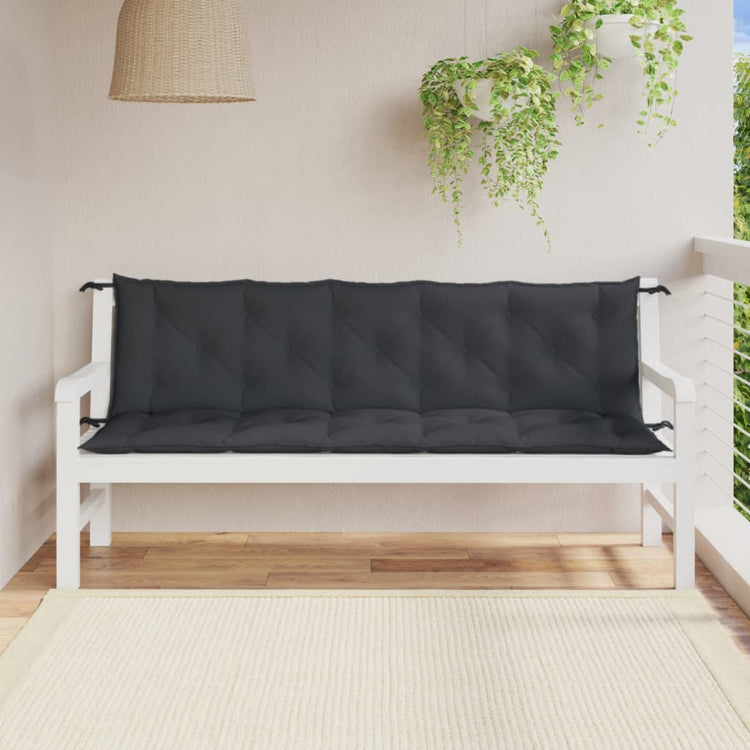 Vidaxl Garden Banc Cushions 2 PCS 180X50X7 CM Couleur d'anthracite mélangée
