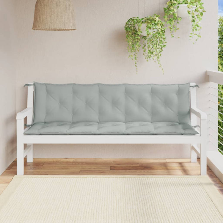 Vidaxl Garden Banc Cushions 2 PCS 180x50x7 cm Tissu gris clair mixte