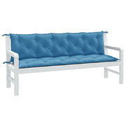 Vidaxl Garden Banc Cushions 2 PCS 180x50x7 cm Tissu bleu mélangé - afbeelding 1