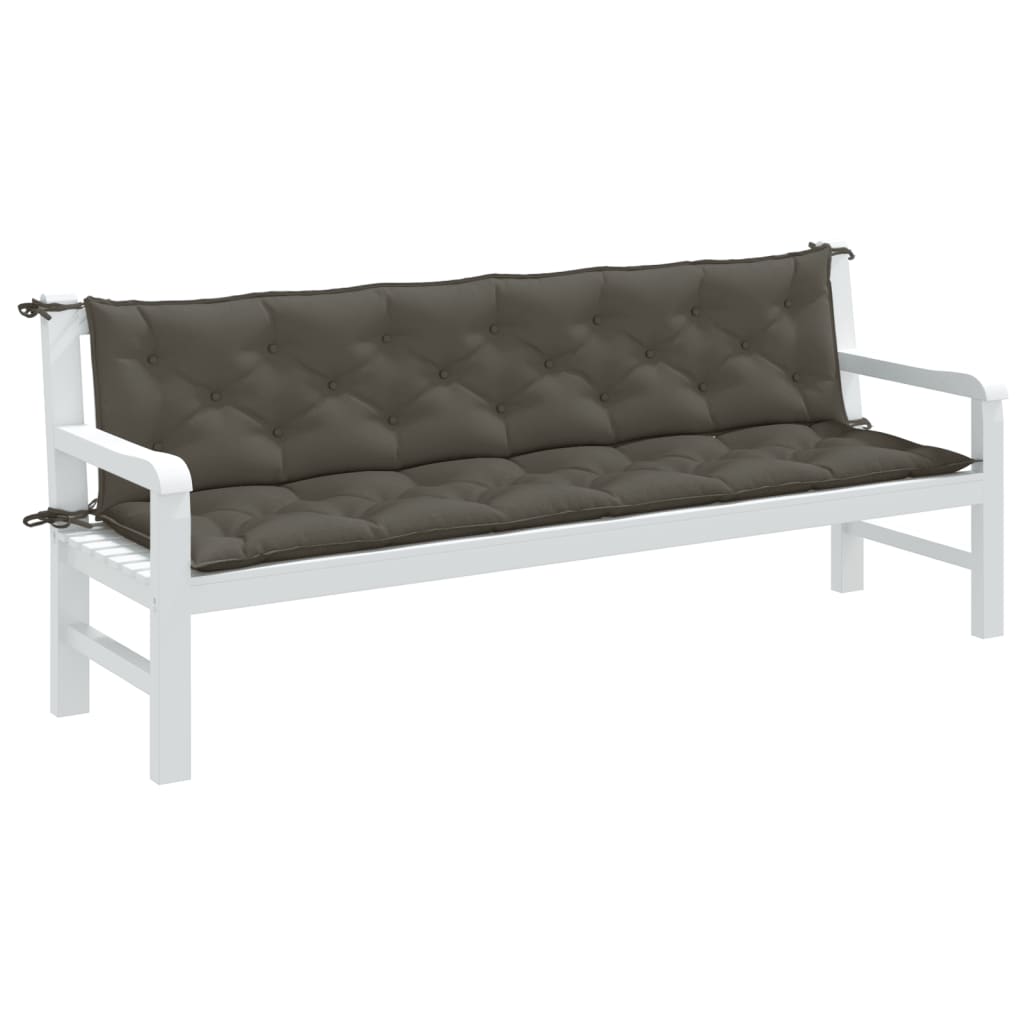 Vidaxl Garden Banc Cushions 2 ST 200x50x7 cm Tissu mixte gris foncé