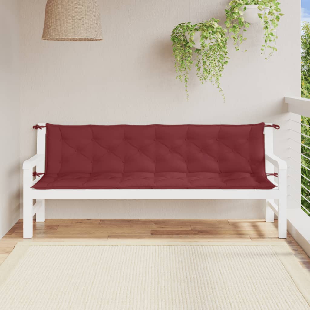 Vidaxl Garden Banc Cushions 2 ST 200X50X7 CM VIN MIXT VIN ROUGE