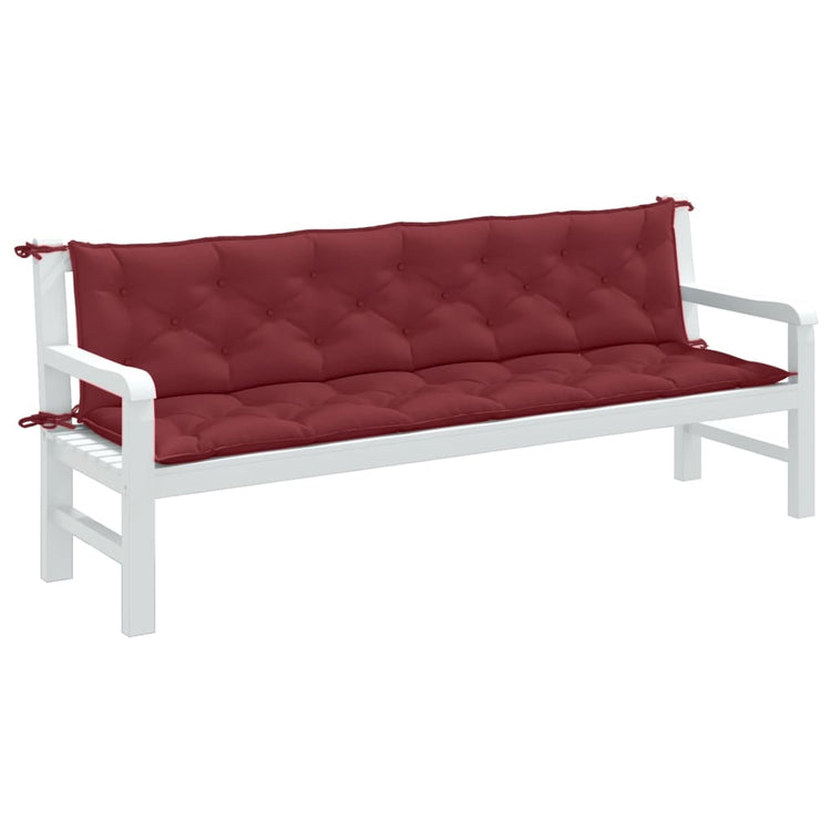 Vidaxl Garden Banc Cushions 2 ST 200X50X7 CM VIN MIXT VIN ROUGE
