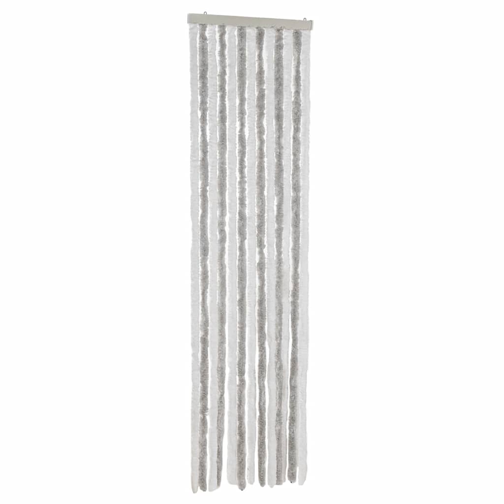 Vidaxx rideau anti-mouches 56x185 cm chenille gris clair et blanc