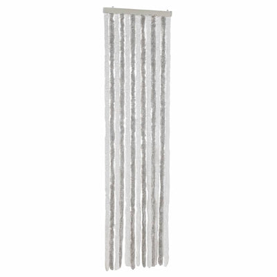 Vidaxx rideau anti-mouches 56x185 cm chenille gris clair et blanc