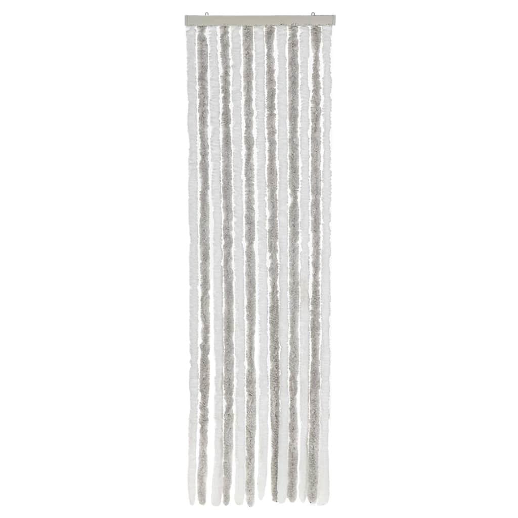 Vidaxx rideau anti-mouches 56x185 cm chenille gris clair et blanc
