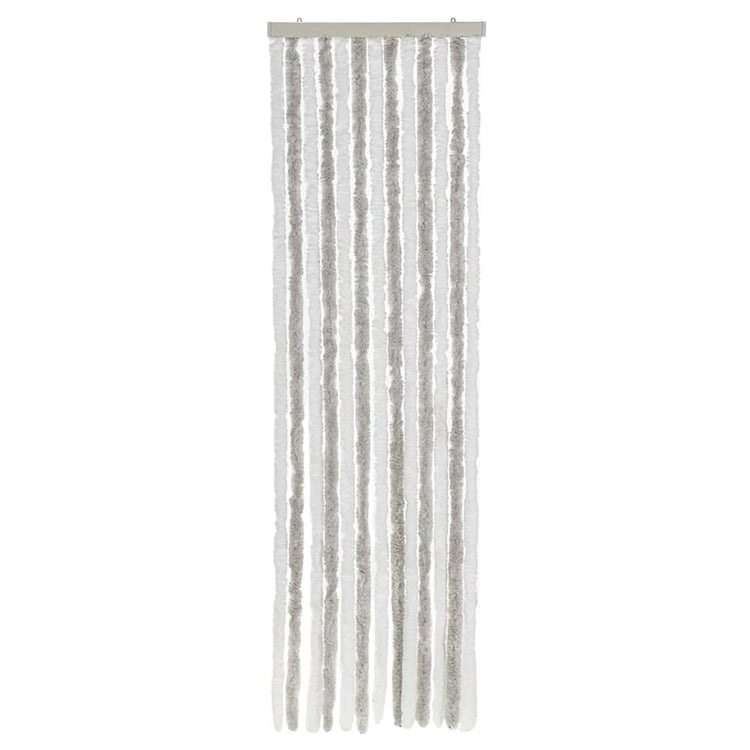 Vidaxx rideau anti-mouches 56x185 cm chenille gris clair et blanc