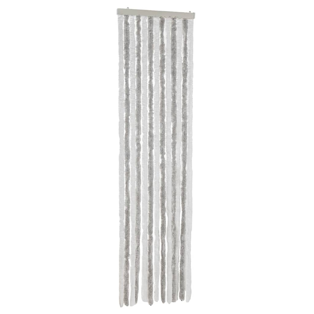 Vidaxx rideau anti-mouches 56x200 cm chenille gris clair et blanc