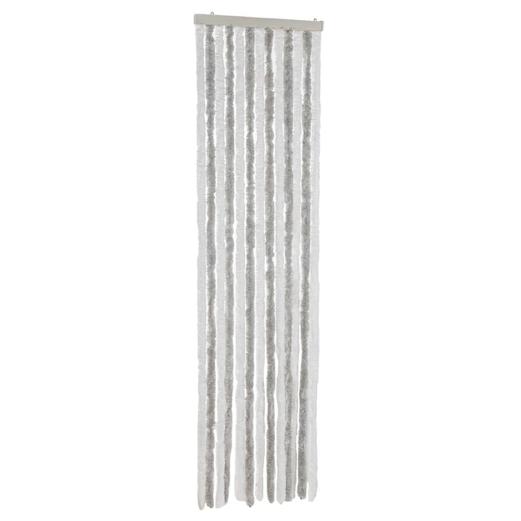 Vidaxx rideau anti-mouches 56x200 cm chenille gris clair et blanc