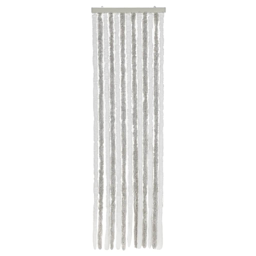 Vidaxx rideau anti-mouches 56x200 cm chenille gris clair et blanc