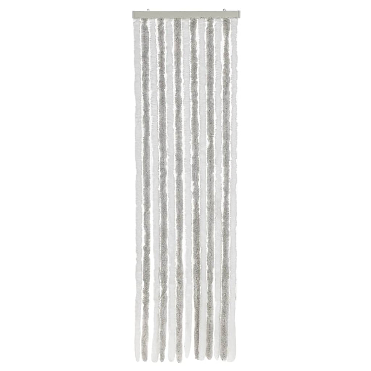 Vidaxx rideau anti-mouches 56x200 cm chenille gris clair et blanc
