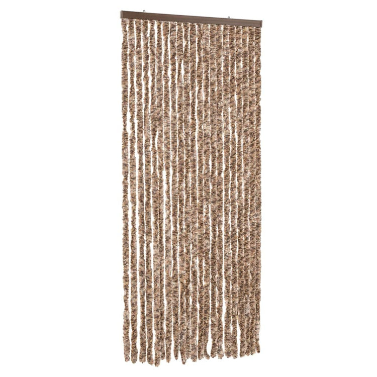Vidaxl Fly Curtain 90x200 cm CHENILLE BEIGE ET BRORN DOID