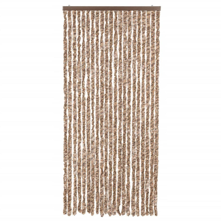 Vidaxl Fly Curtain 90x200 cm CHENILLE BEIGE ET BRORN DOID