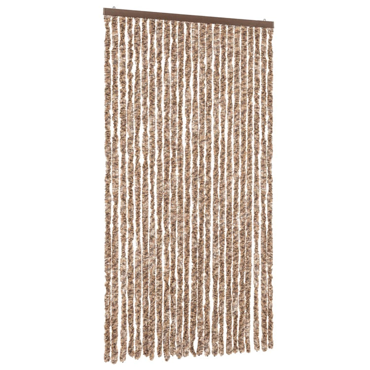 Vidaxl Fly Curtain 100x230 cm CHENILLE BEIGE ET BRORN DARK