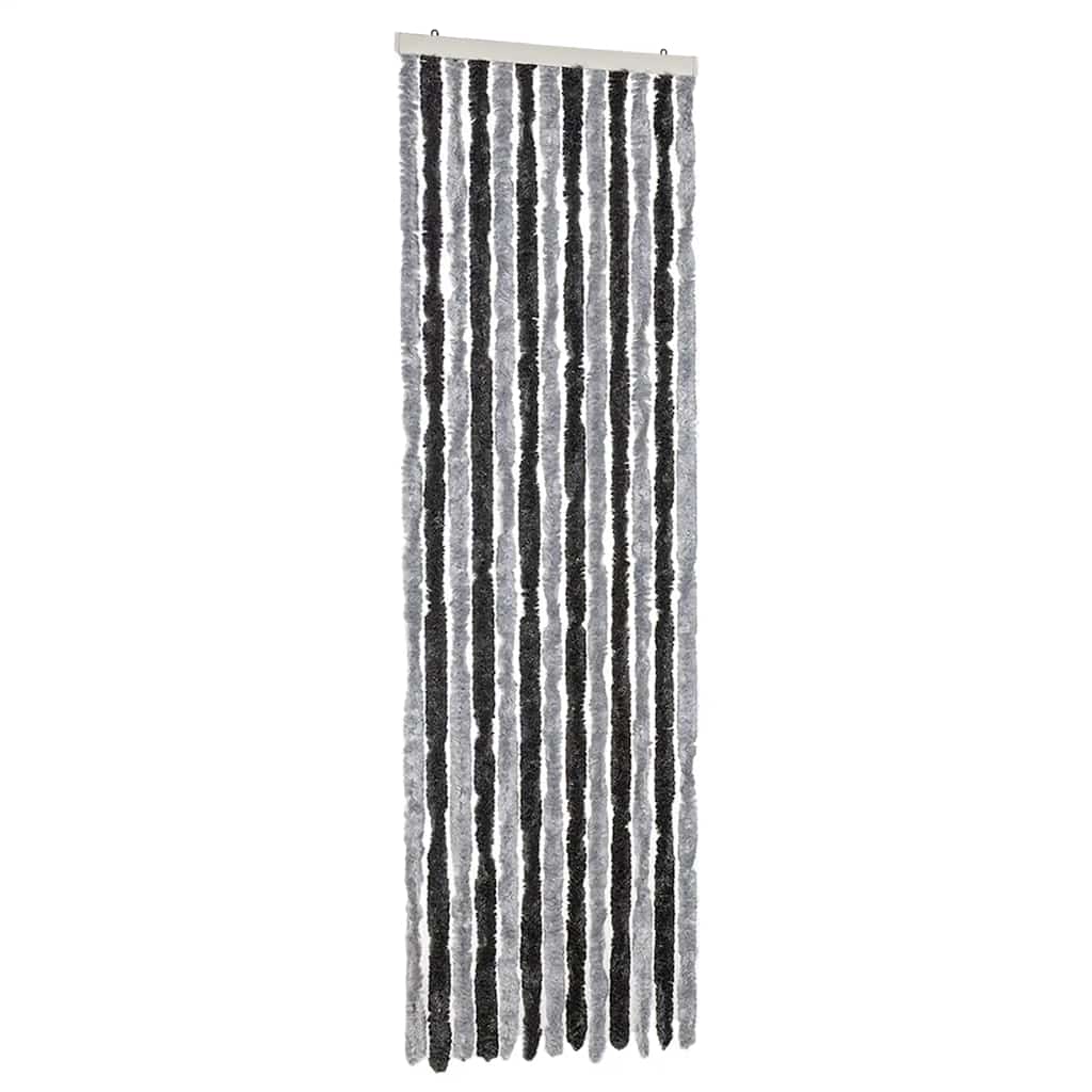 Vidaxl Fly Curtain 56x200 cm CHENILLE GREN ET NOIR