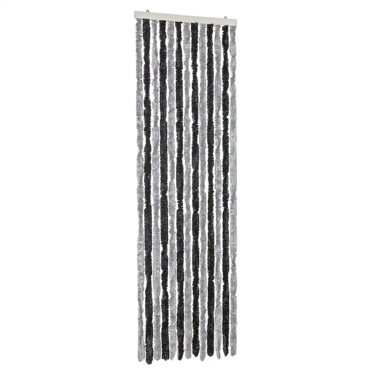 Vidaxl Fly Curtain 56x200 cm CHENILLE GREN ET NOIR