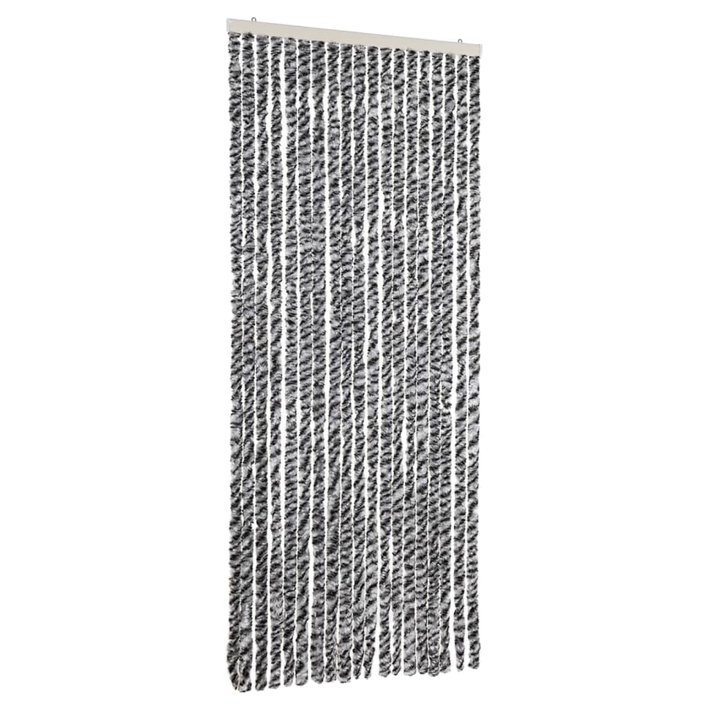 Vidaxl Fly Curtain 56x185 cm CHENILLE GREN ET NOIR ET BLANC