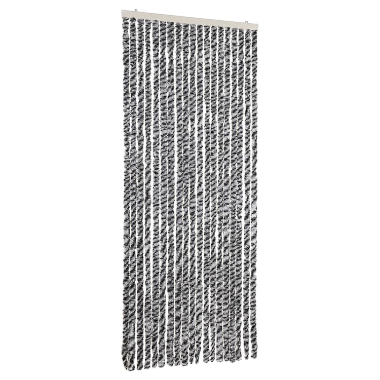 Vidaxl Fly Curtain 56x185 cm CHENILLE GREN ET NOIR ET BLANC