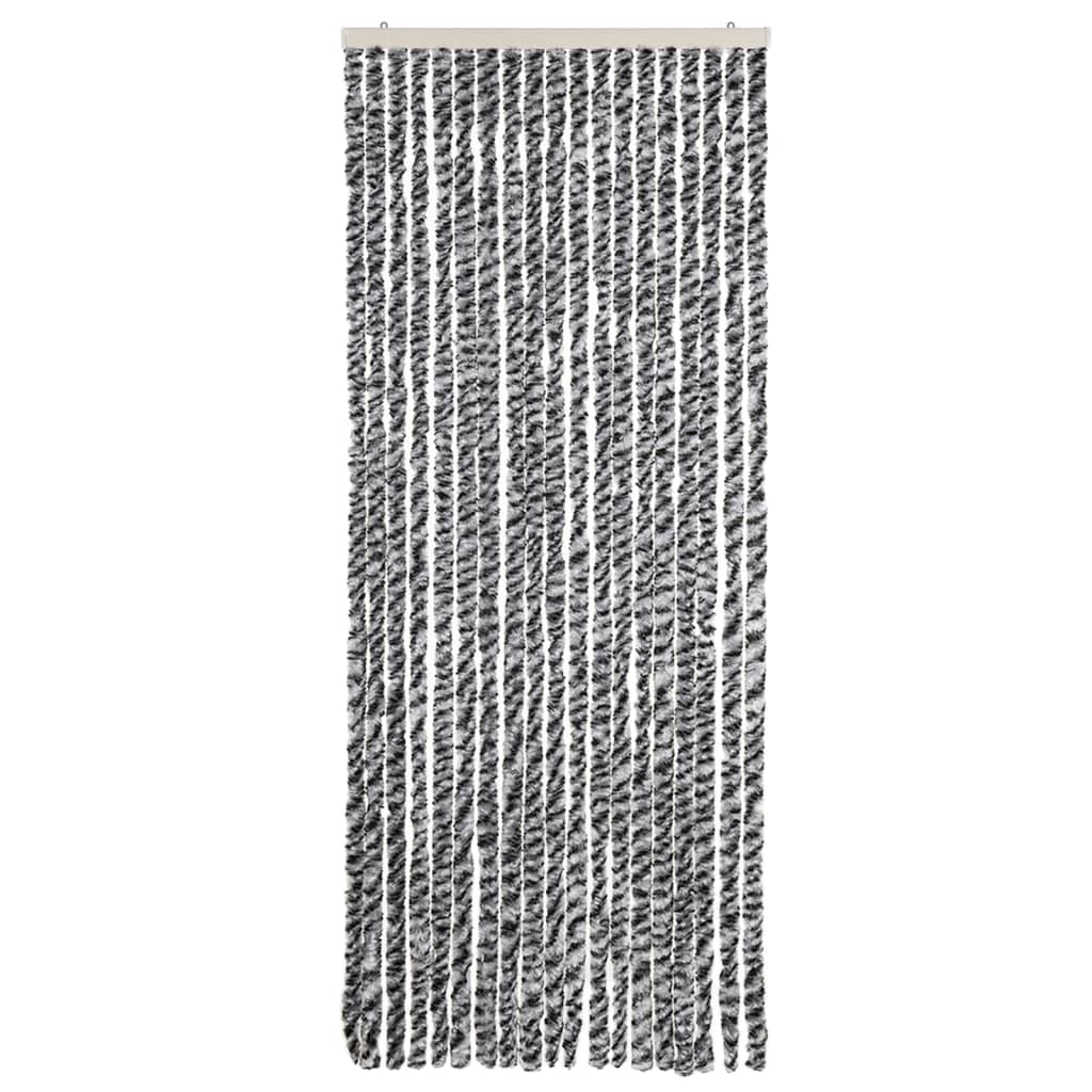 Vidaxl Fly Curtain 56x185 cm CHENILLE GREN ET NOIR ET BLANC