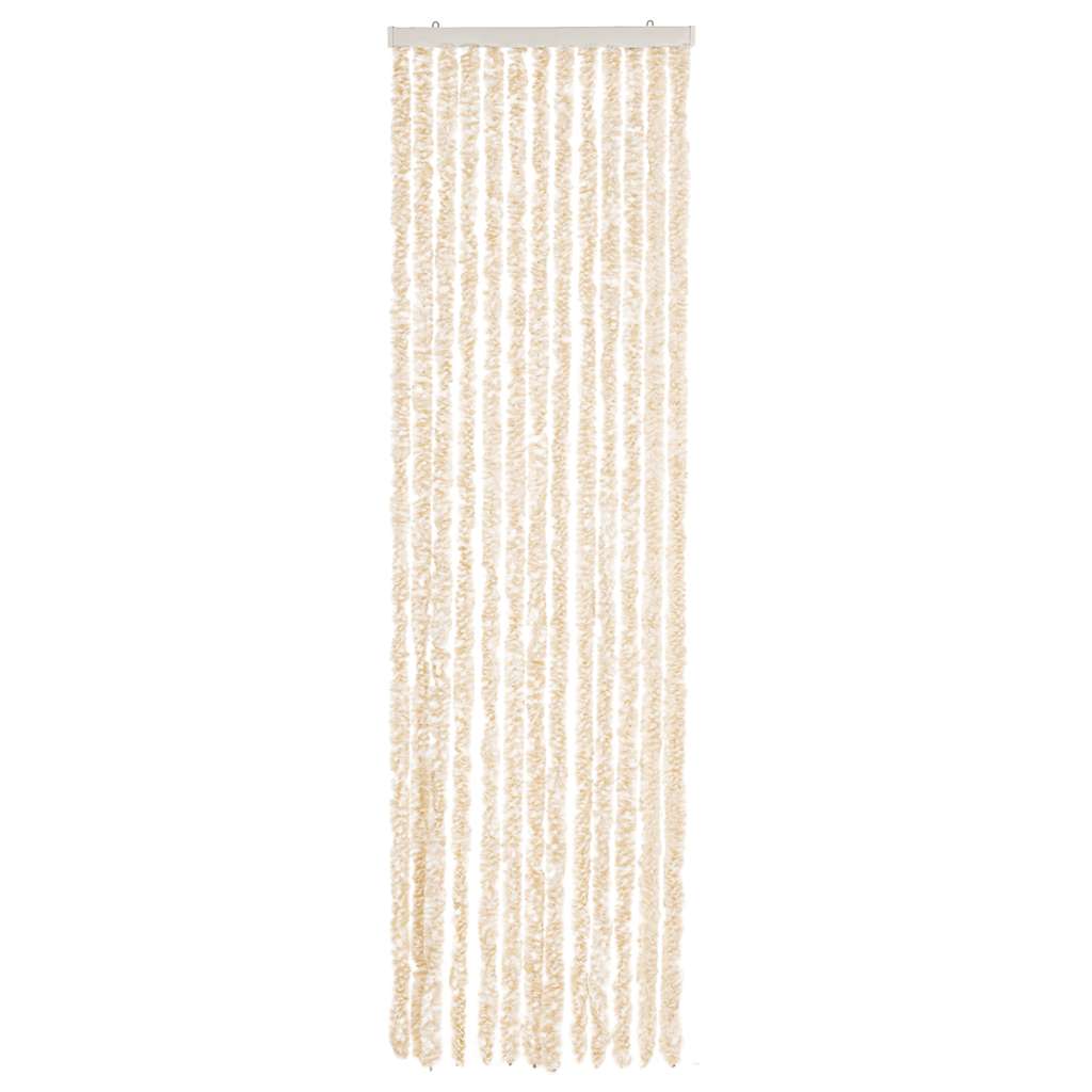Vidaxl Fly Curtain 56x200 cm CHENILLE BEIGE ET BLANC