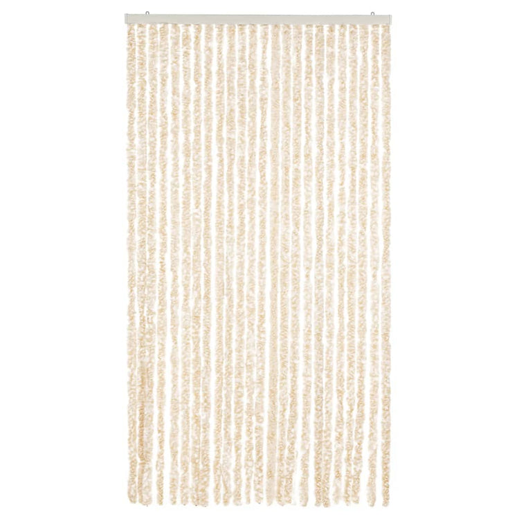 Vidaxl Fly Curtain 100x200 cm CHENILLE BEIGE ET BLANC