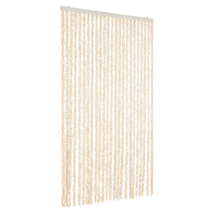 Vidaxl Fly Curtain 100x220 cm CHENILLE BEIGE ET BLANC
