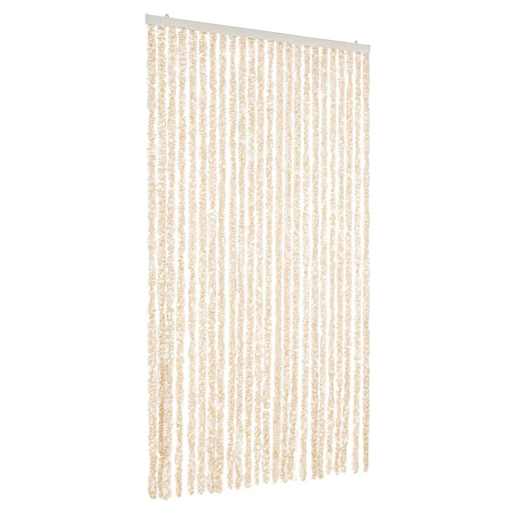Vidaxl Fly Curtain 100x230 cm CHENILLE BEIGE ET BLANC