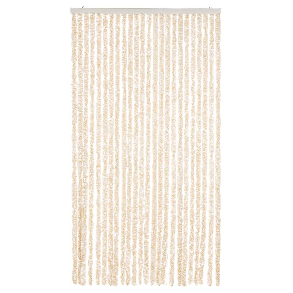 Vidaxl Fly Curtain 100x230 cm CHENILLE BEIGE ET BLANC
