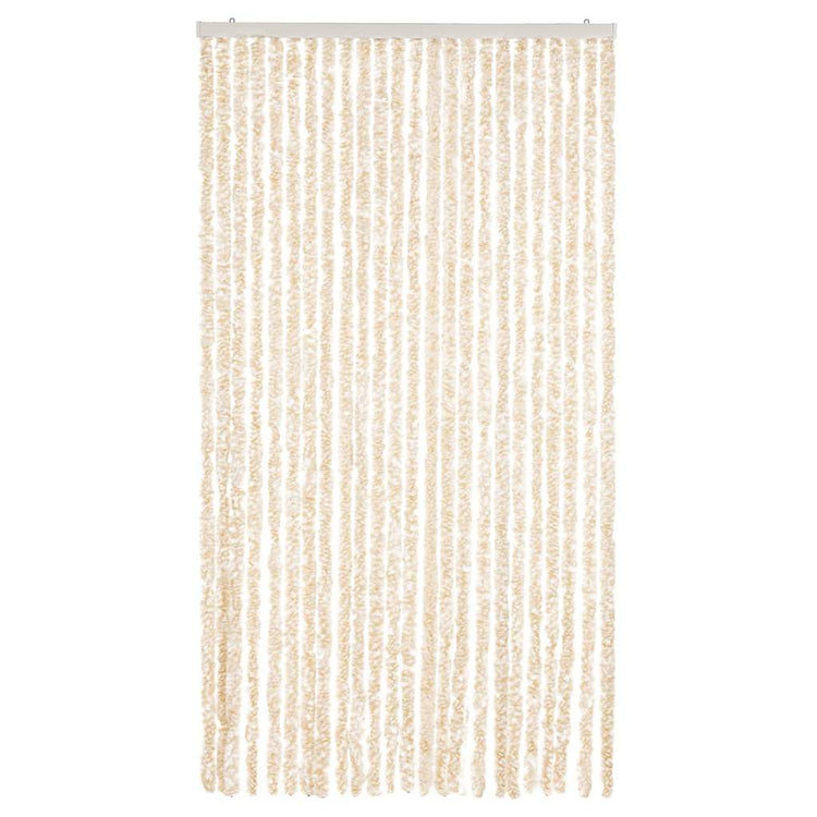 Vidaxl Fly Curtain 100x230 cm CHENILLE BEIGE ET BLANC