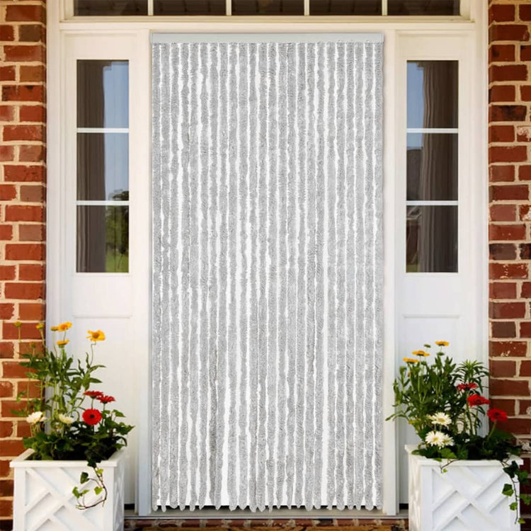 Vidaxl Fly Curtain 100x200 cm CHENILLE GREY
