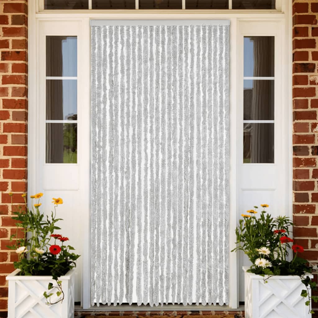 Vidaxl Fly Curtain 100x230 cm CHENILLE GREY