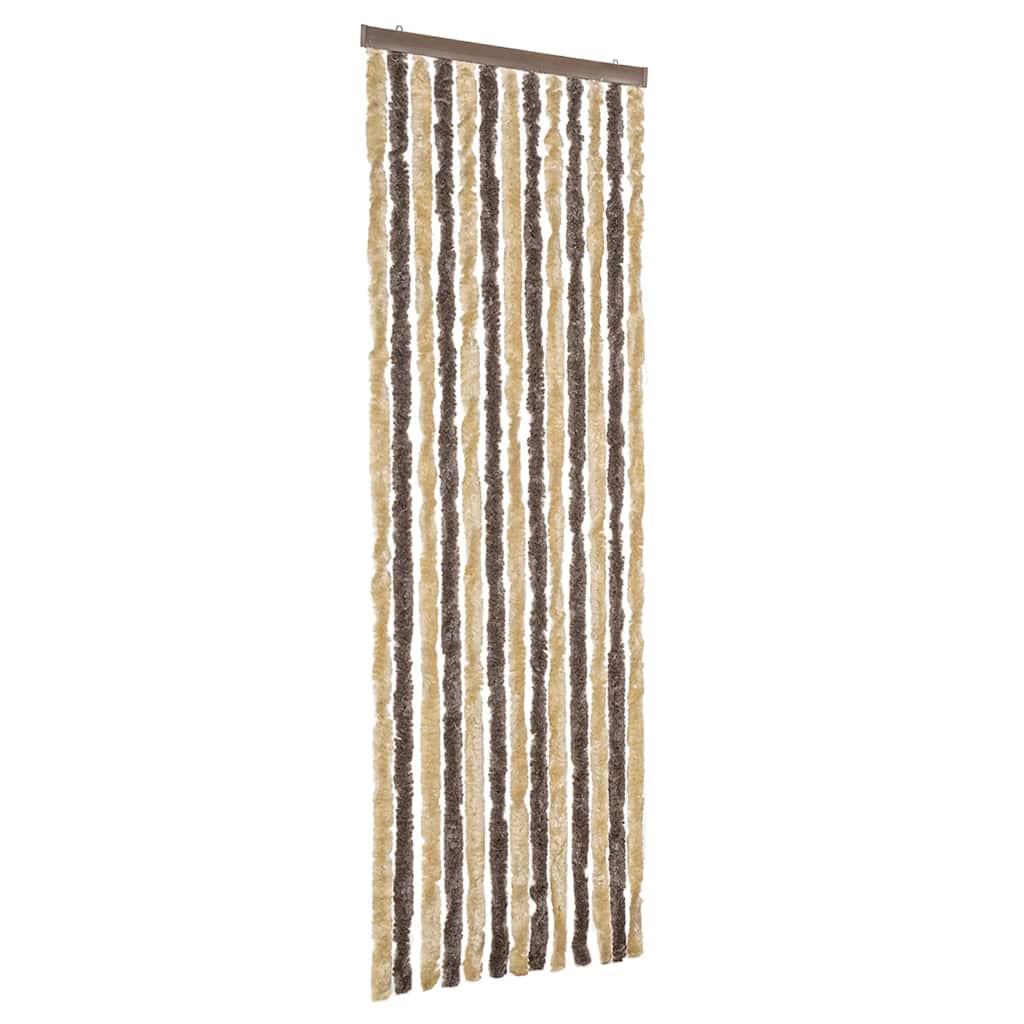 Vidaxl Fly Curtain 56x200 cm CHENILLE BRORN DRAND ET BEIGE