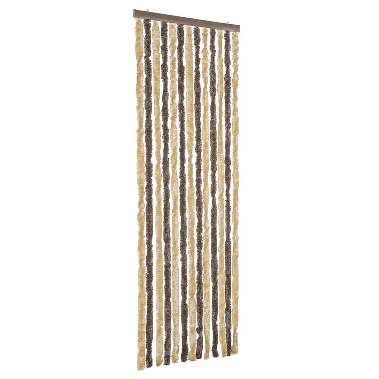 Vidaxl Fly Curtain 56x200 cm CHENILLE BRORN DRAND ET BEIGE