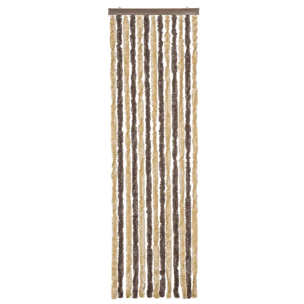 Vidaxl Fly Curtain 56x200 cm CHENILLE BRORN DRAND ET BEIGE