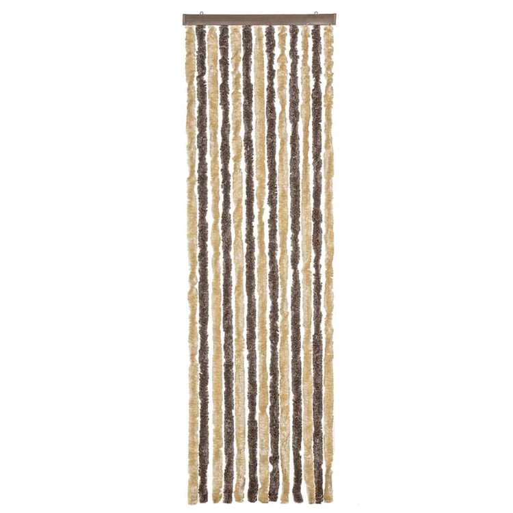 Vidaxl Fly Curtain 56x200 cm CHENILLE BRORN DRAND ET BEIGE
