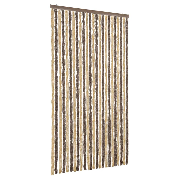 Vidaxl Fly Curtain 100x220 cm CHENILLE BRORN DROIND ET BEIGE