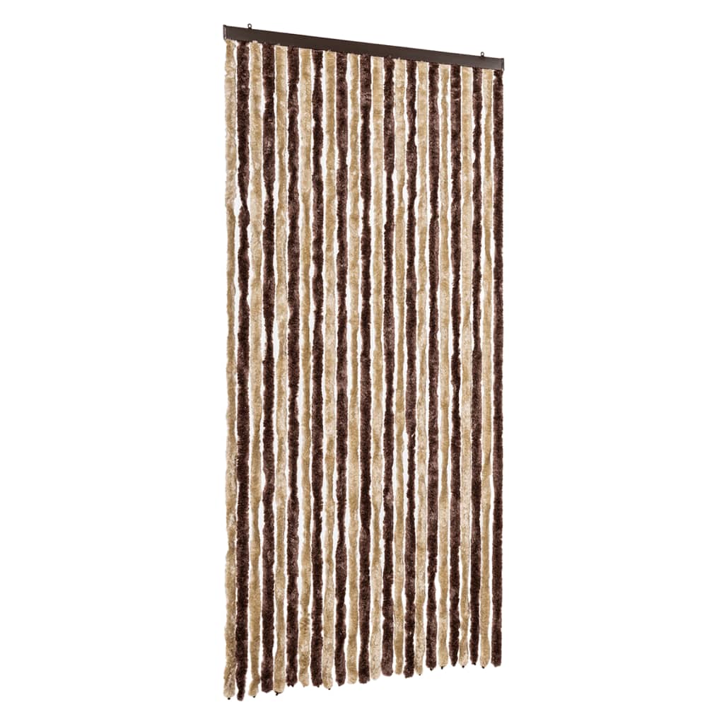 Vidaxl Fly Curtain 100x230 cm beige chenille et brun clair