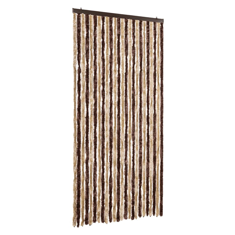 Vidaxl Fly Curtain 100x230 cm beige chenille et brun clair