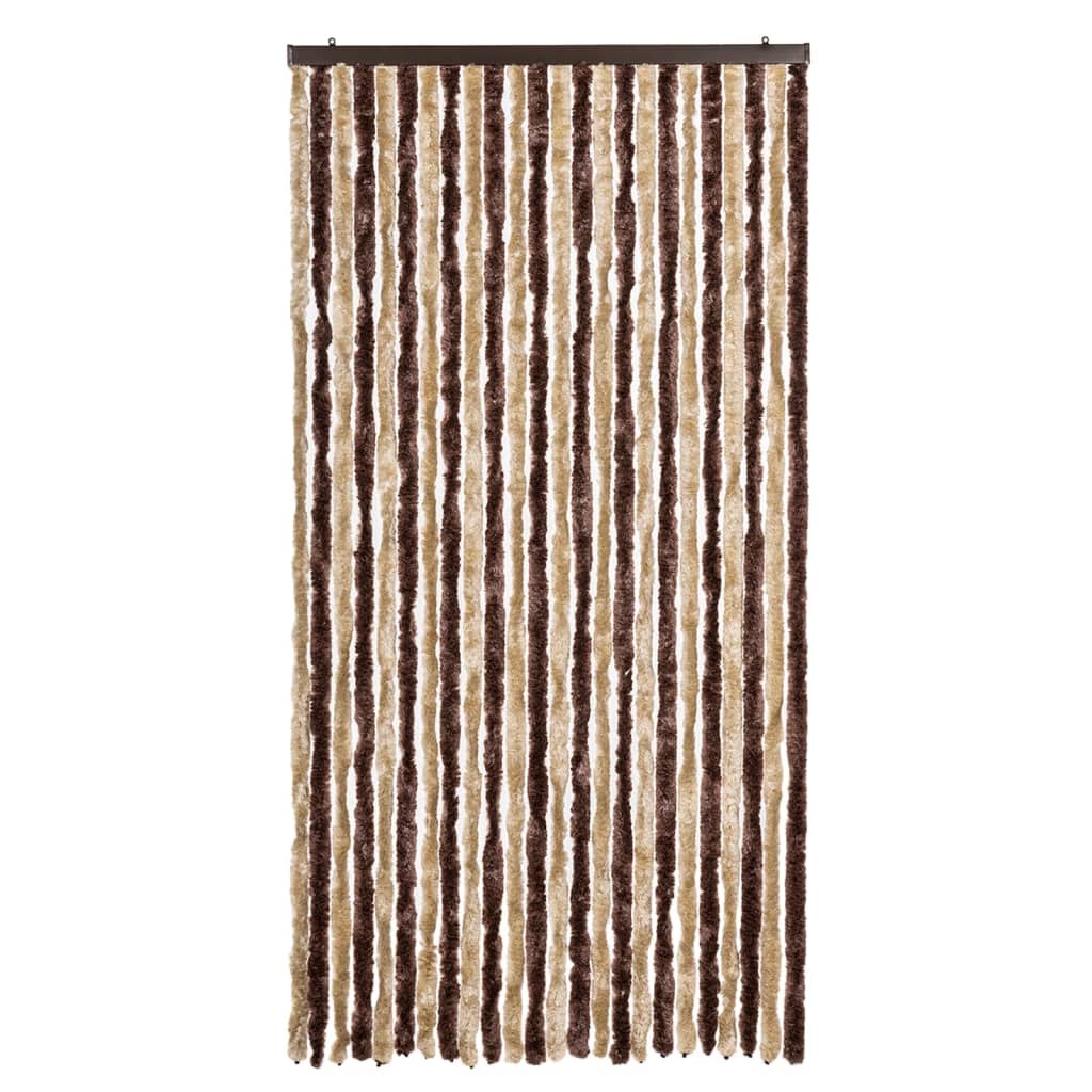 Vidaxl Fly Curtain 100x230 cm beige chenille et brun clair