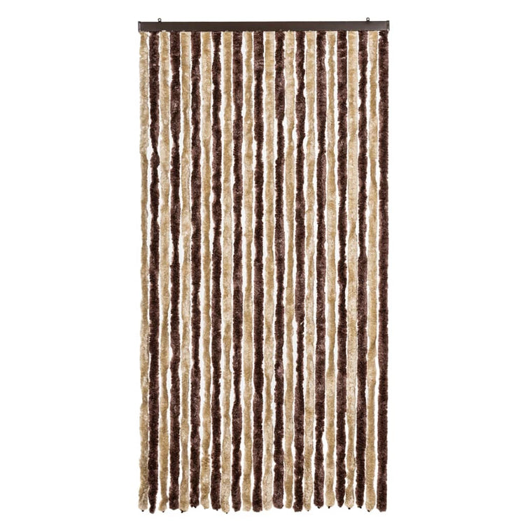 Vidaxl Fly Curtain 100x230 cm beige chenille et brun clair