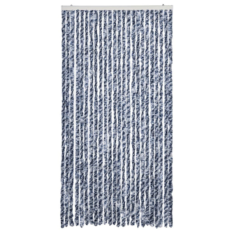 Vidaxl Fly Curtain 100x200 cm CHENILLE BLEU ET BLANC