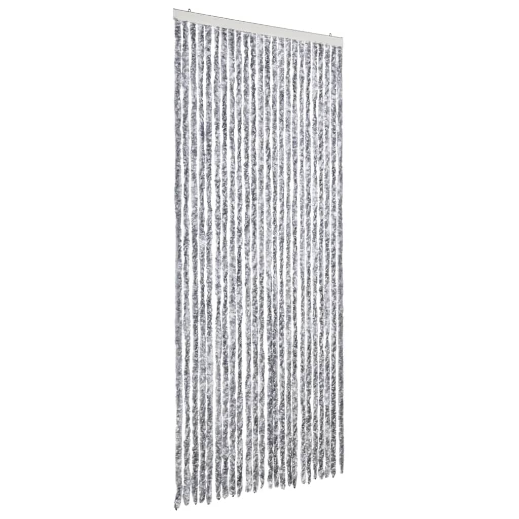 Vidaxl Fly Curtain 100x200 cm chenille blanche et gris