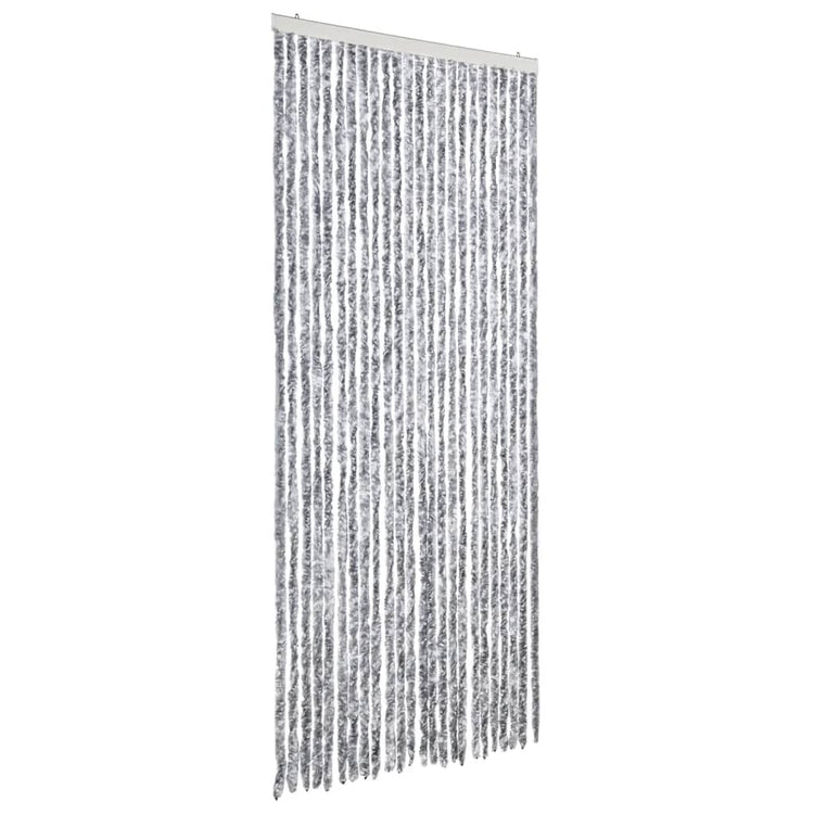 Vidaxl Fly Curtain 100x200 cm chenille blanche et gris