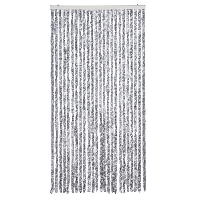 Vidaxl Fly Curtain 100x200 cm chenille blanche et gris