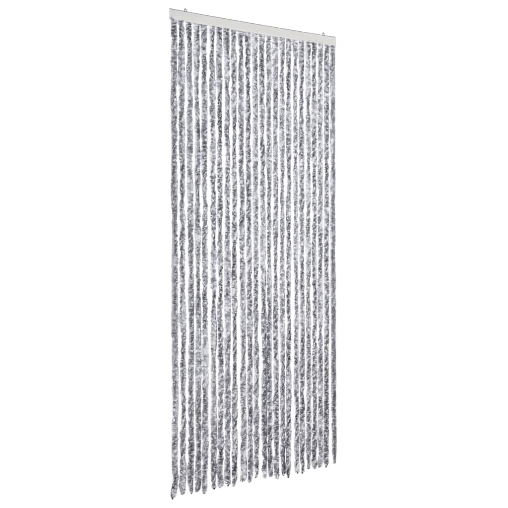 Vidaxl Fly Curtain 100x230 cm chenille blanche et gris