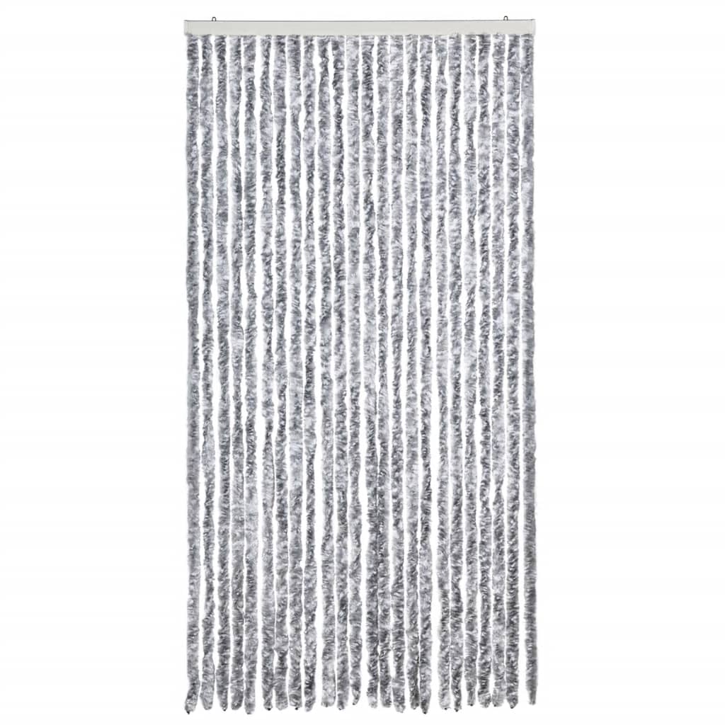 Vidaxl Fly Curtain 100x230 cm chenille blanche et gris