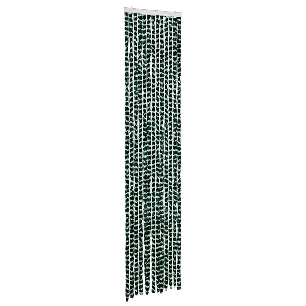 Vidaxl Fly Curtain 56x200 cm CHENILLE VERT ET BLANC