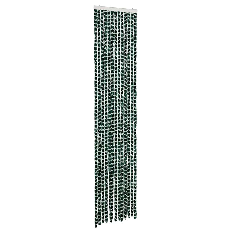 Vidaxl Fly Curtain 56x200 cm CHENILLE VERT ET BLANC